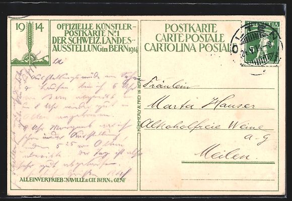 Cartoline postali: Bern, Schweizerische Landes-Ausstellung  – Usato da Berlin venduto da bartko-reher 1