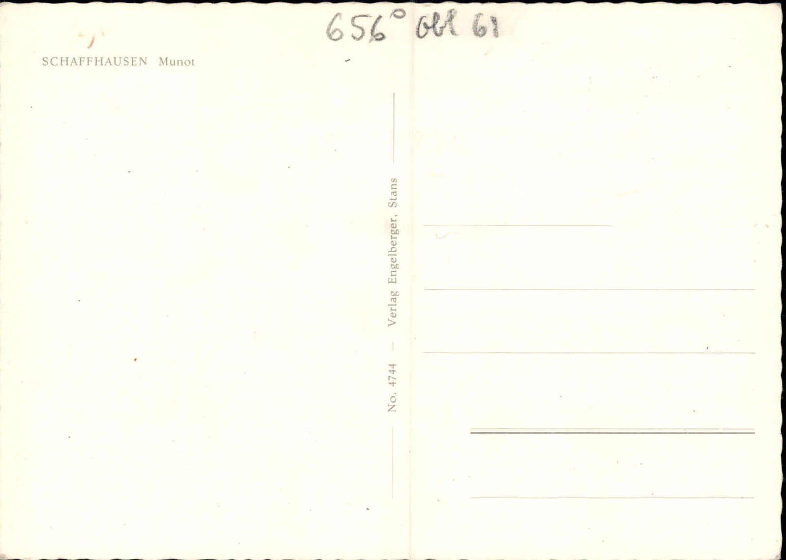 Tutti i francobolli: 10.V.1960, Maximumkarte Munot Schaffhausen, – Usato da Wenslingen venduto da riger11 1