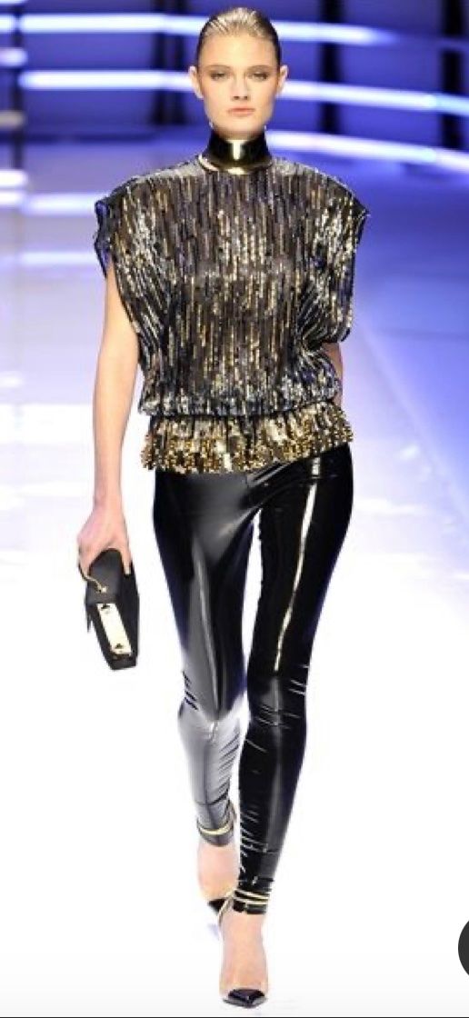 Leggings: Alexandre Vauthier legging Vinyle noir – Usato da Genève venduto da dachaw