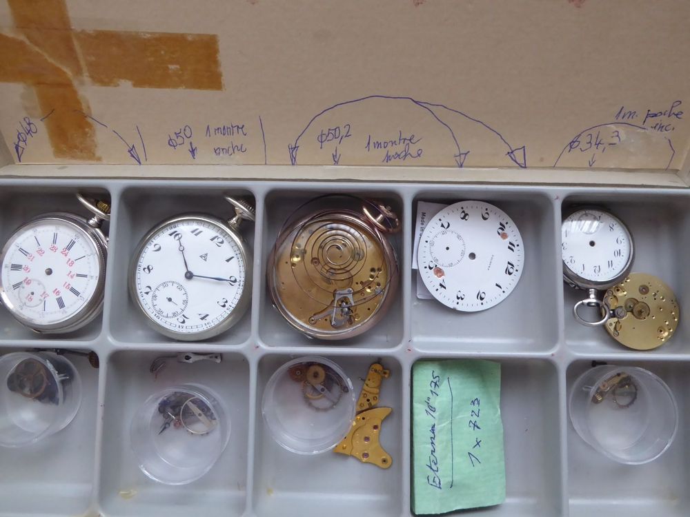 Rockible Cache Poussière Montres Horloger - Boîte Rangement 6 Compartiments Mouvements