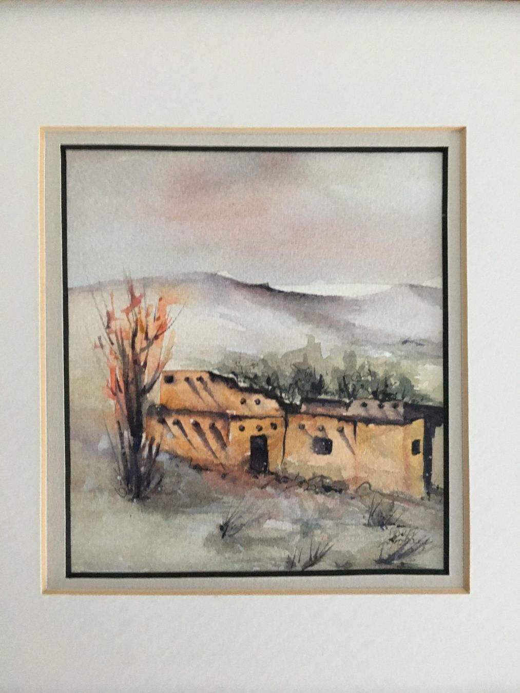Dipinti: Gemälde Aquarell südliche Landschaft / Janet Jrobough – Usato da Subingen venduto da ArtBead 3