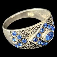 💍 Vintage Silberring mit blauen Steinen – WOW! 💙