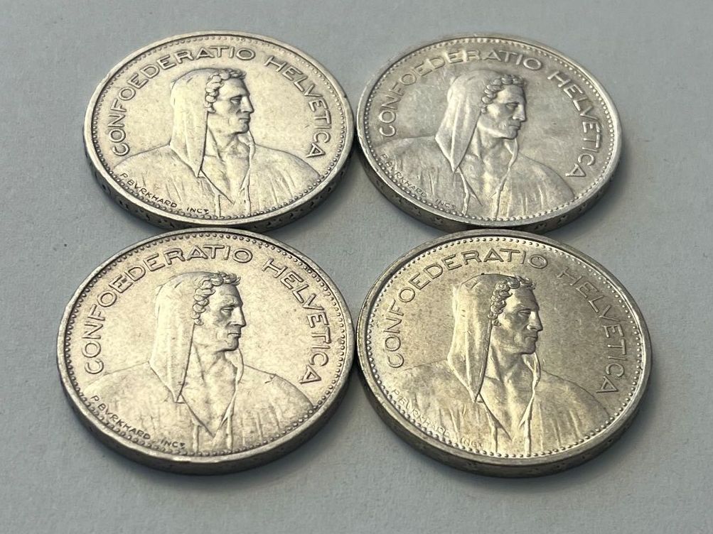 Alle Münzen: 5 Franken 1932, 1937, 1951, 1966 – Gebraucht aus Tägerwilen von Beata1sager 4