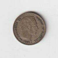 1905 Dänemark 10 Öre Silber Münze Christian IX