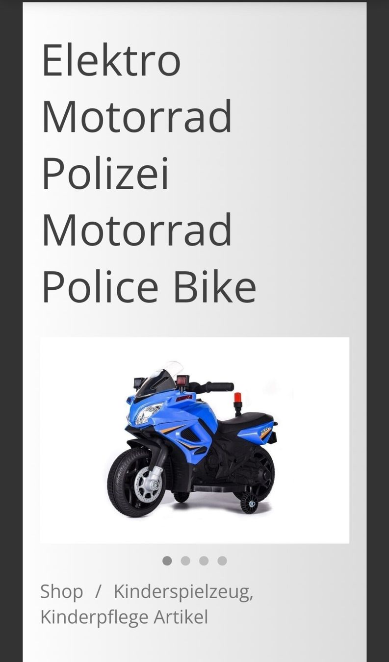 Veicoli per bambini: Kindermotorrad Polizei blau – Nuovo e nell'imballaggio originale da Liesberg venduto da Chroetli5