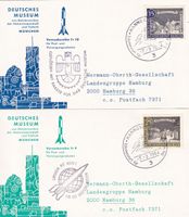 7 Belege Raketen - Post (D) 1959/64/67, alle geflogen !