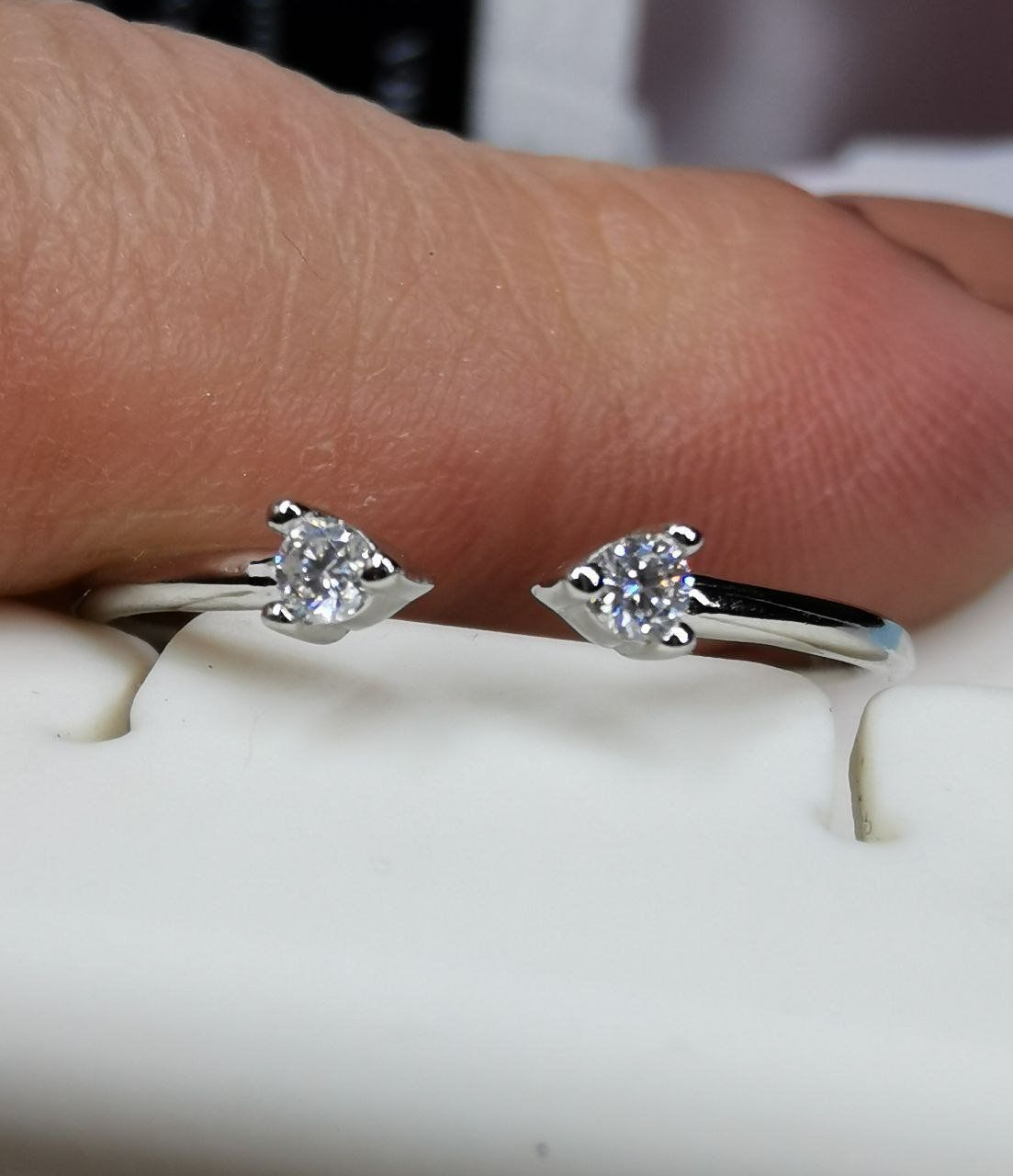 Anelli: Bague argent avec diamants de moissanite de 0,072 ct GRA – Nuovo e nell'imballaggio originale da Reconvilier venduto da Tsma67 1