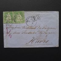1862, Strubelbrief von NEUCHATEL NE nach Havre / Frankreich