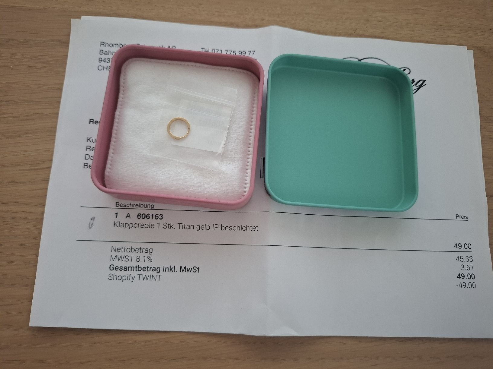 Ohrringe & -stecker: Neue Klappcreole Titan gelb  – Neu (gemäss Beschreibung) aus Müllheim Dorf von nic_kd6b