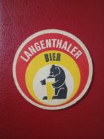 Bierdeckel Langenthal Bier Motiv Bär Bierglas alt dick rot