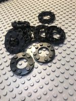 Lego 10x Platten 4x4 Rund mit Loch (28620) schwarz