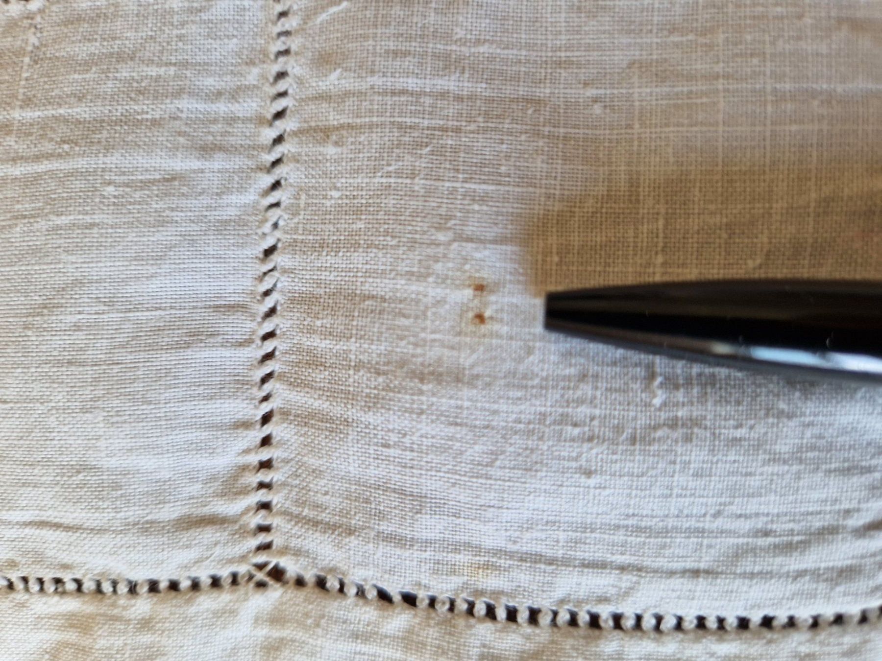 Biancheria da letto: 7 Leinen Servietten weiss mit Monogramm – Usato da Bern venduto da Antikbatik 8