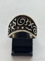 Silberring 925 mit Muster, Vintage Stil, Top Zustand!