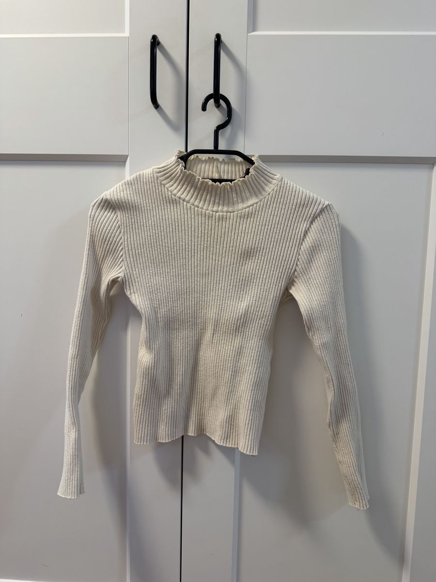 Zara Maglioni & Felpe: Zara Rippstrickpullover, Gr. S, Cremefarben, Winter Look! (5 – Usato da Bassersdorf venduto da Sandy456