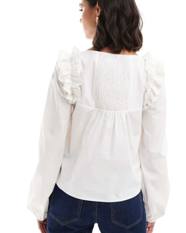 Asos Camicette: Neu - Weisse Rüschen Bluse, Asos, Gr. S – Nuovo (secondo la descrizione) da Fislisbach venduto da mgr_yy8b 2