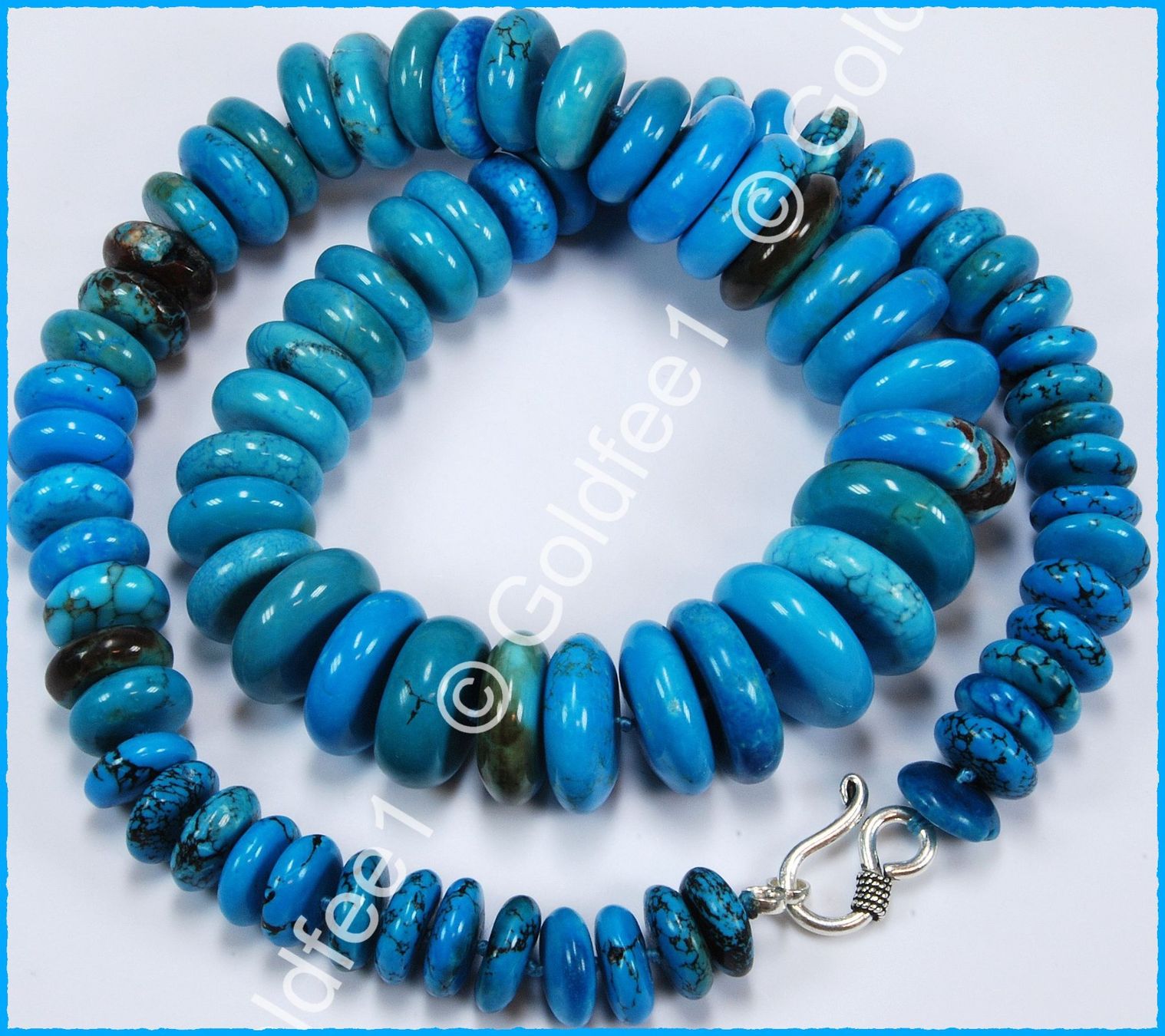 Catenine: TURQUOISE, Türkis Collier 925 Silber – Nuovo e nell'imballaggio originale da Oberglatt ZH venduto da Goldfee1