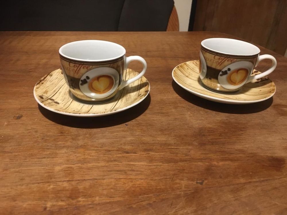 Easy Life Kaffeetassen Set 2 Stück - 11cl Porzellantassen Harvest Design