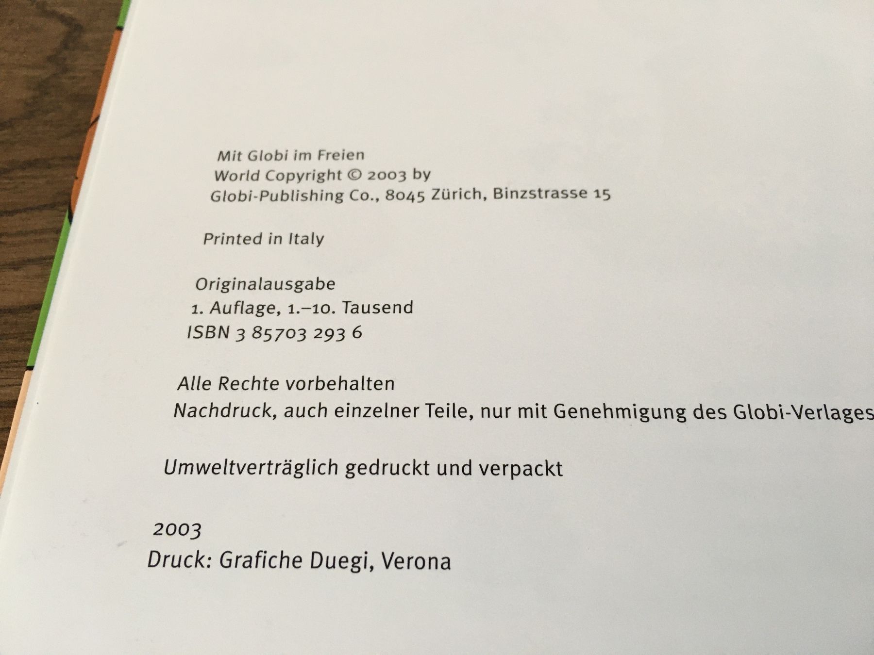 Libri: Mit Globi im Freien - 1. Auflage - 2003 – Usato da Andwil SG venduto da Rainboli 4