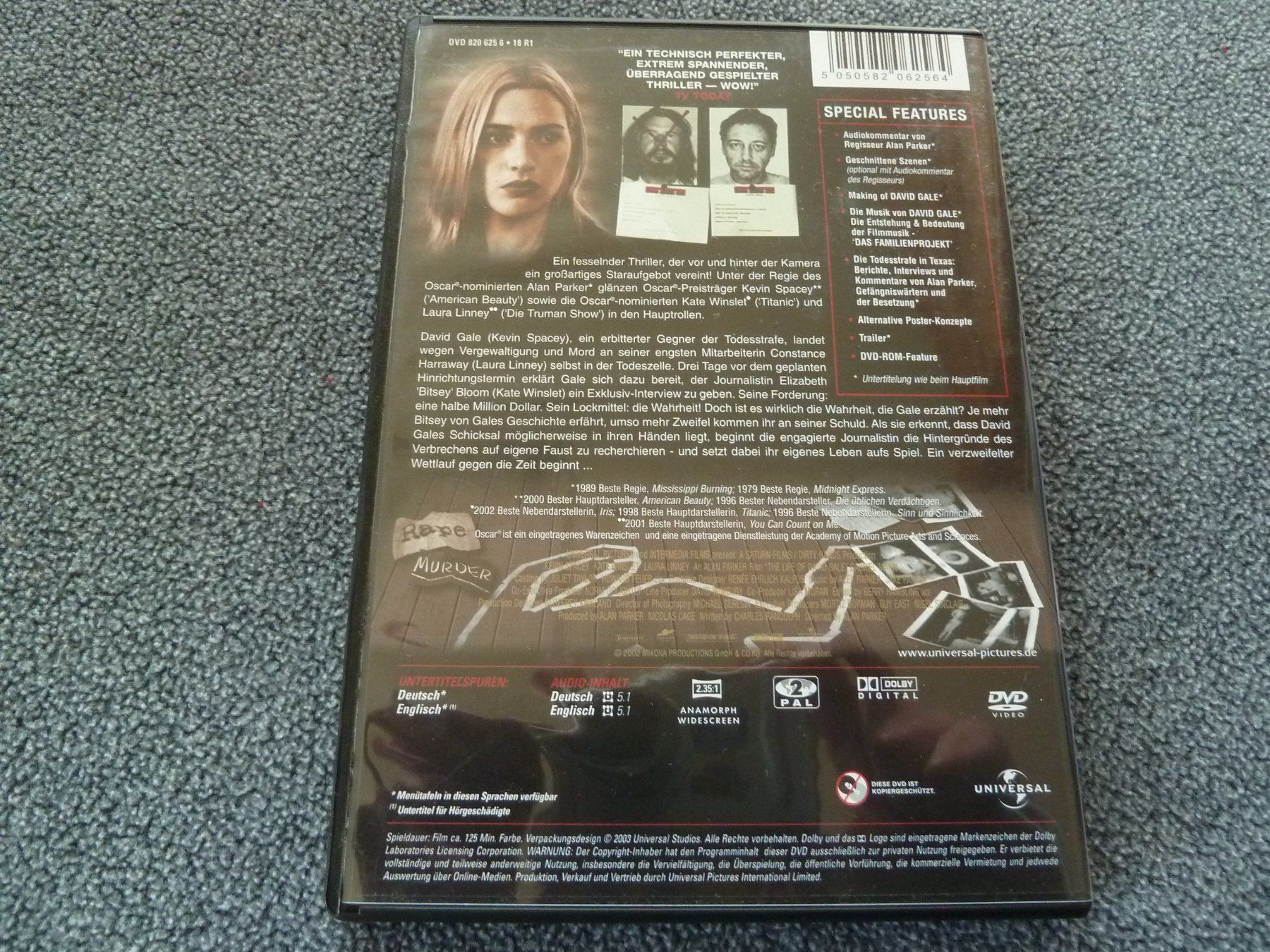 Alle DVDs: DVD "Das Leben des David Gale" Thriller mit Kevin Spacey – Gebraucht aus Hofstetten SO von LudoHoFl 1