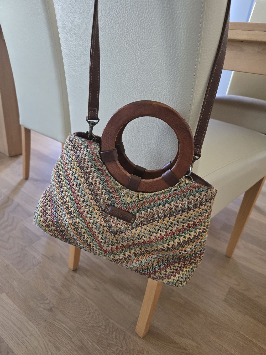 Taschen für Damen: Sac à main ROSETTI, anses bois, coloré – Neu (gemäss Beschreibung) aus BERN von froggyinternationale