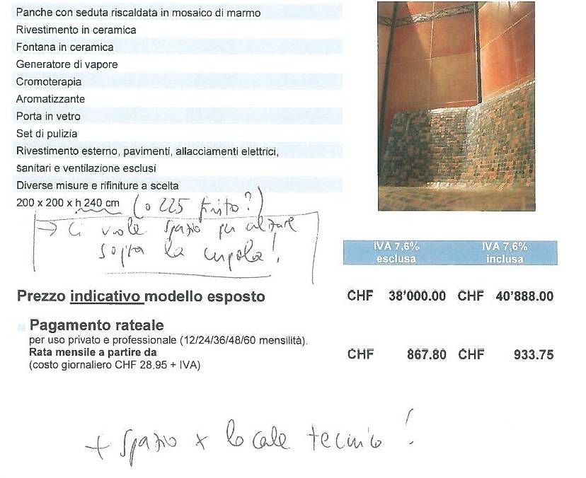 Sauna & Accessori: Caldarium – Difettoso da Pianezzo venduto da Millecolline 3