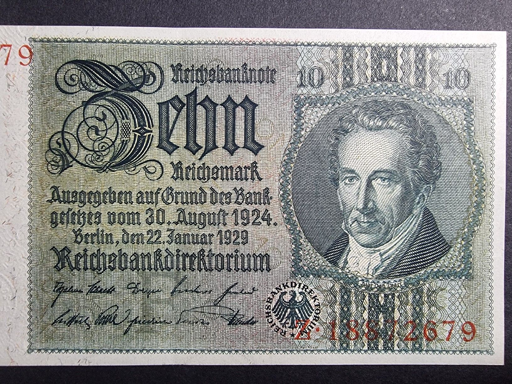 Banknoten: 10 Reichsmark , Sammlernote, guter Zustand. – Neu (gemäss Beschreibung) aus Neuenhof von tap_mxt6 3