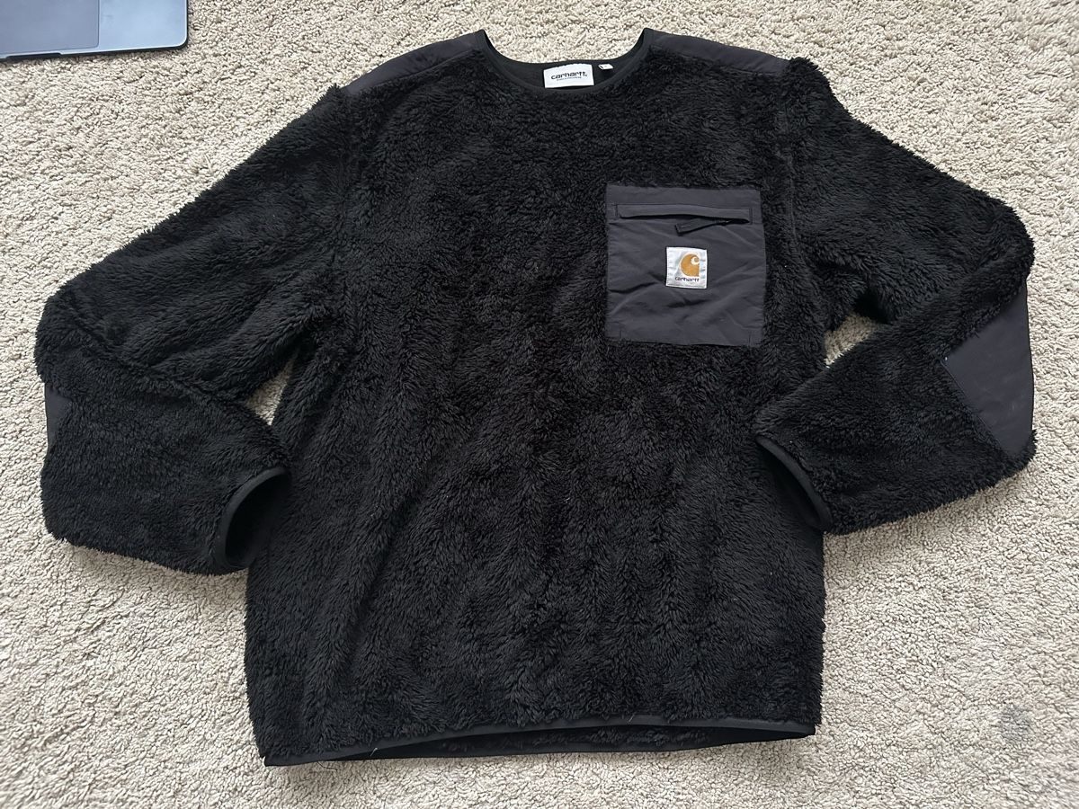 Maglioni & Felpe: Carhartt Teddy Fleece Pullover/Sweatshirt schwarz Gr. S – Usato da Basel venduto da Oloir