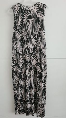 Elegantes BOSS Plissee Sommerkleid Palmenmuster Gr. L. NEU