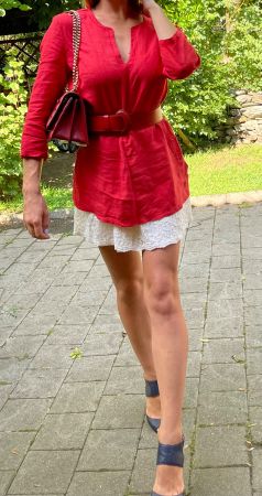 Camicia lunga di lino rossaPeserico tg. 46, Made in Italy