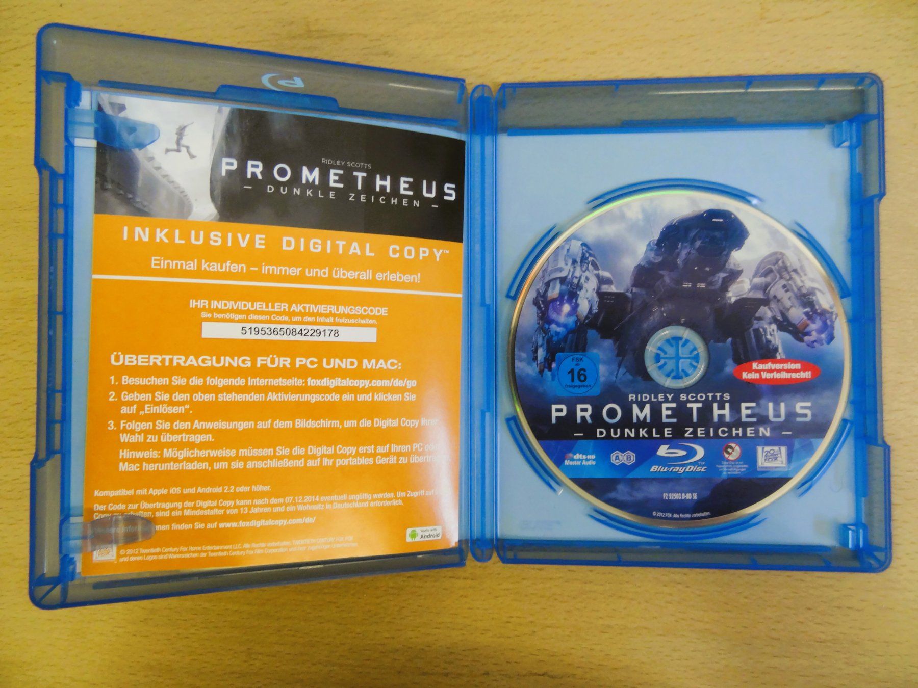 Tutti i DVDs: Blu-Ray - Prometheus - Dunkle Zeichen - Charlize Theron – Usato da Amlikon-Bissegg venduto da riestig 1