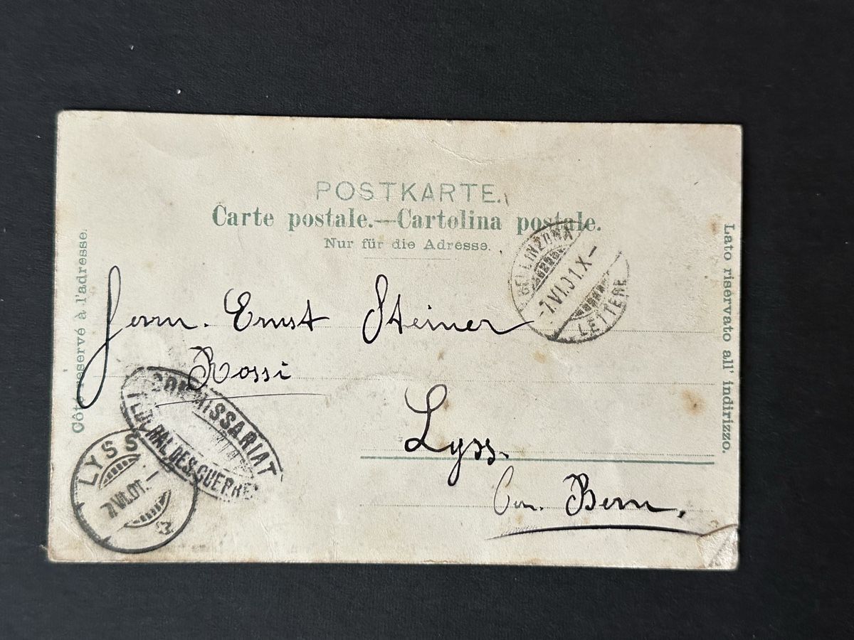 Cartoline postali: Schweiz - 1901 AK von Interlaken – Usato da Schmitten / FR venduto da Samsara169 1