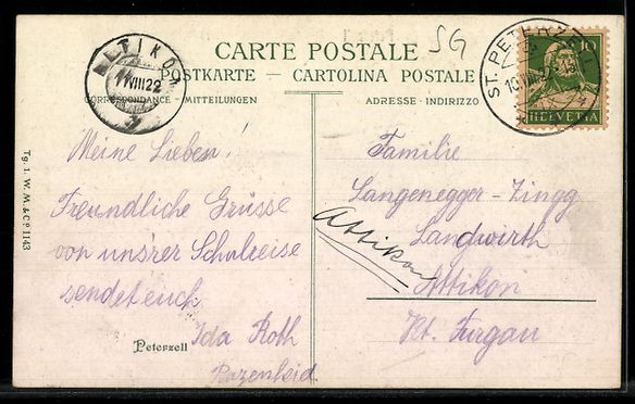 Cartoline postali: AK Peterzell, Ortsansicht mit Kirche – Usato da Berlin venduto da bartko-reher 1