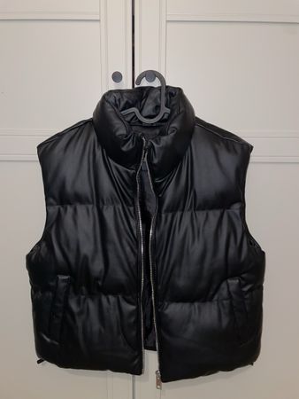 Brave Soul Steppweste Kunstleder schwarz Gr. 36 XS Winter St