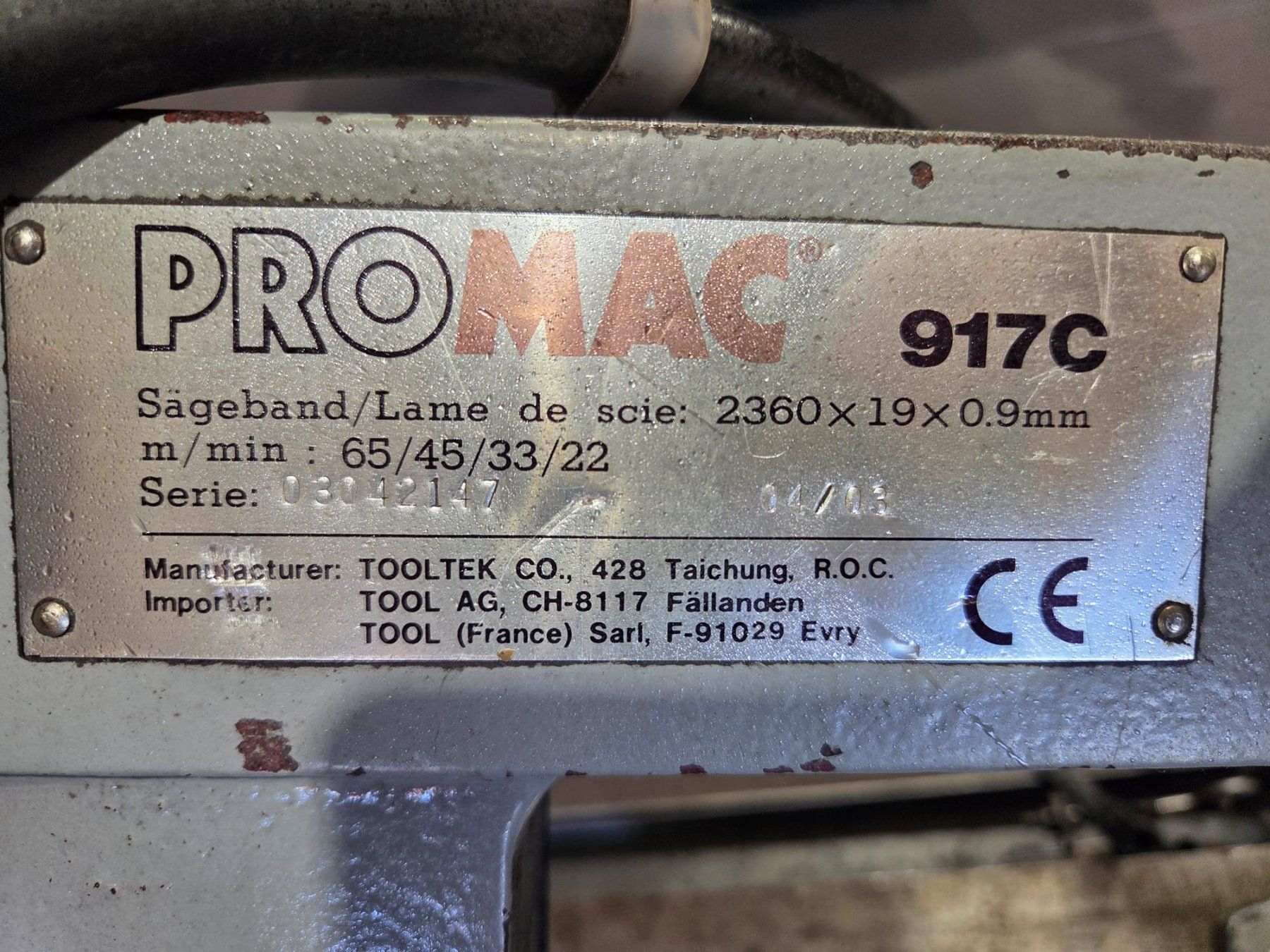 Promac Seghe: Bandsäge ProMac 917C – Usato da Effingen venduto da landmaschinen5078 4