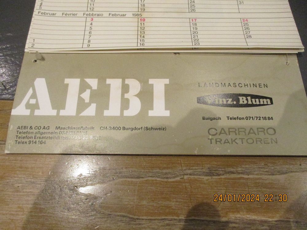 VINTAGE AEBI KALENDER VON 1985  Kaufen auf Ricardo