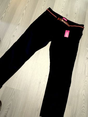 Damen Fein-Cord-Hose, Jeansform Gr.23 NEU,dunkelb. m.Grürtel