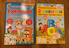 2x Lernbücher: Rechnen & Grundschule mit Stickern!