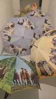 5 Regenschirme mit Tier-Motiven Katzen und Pferde