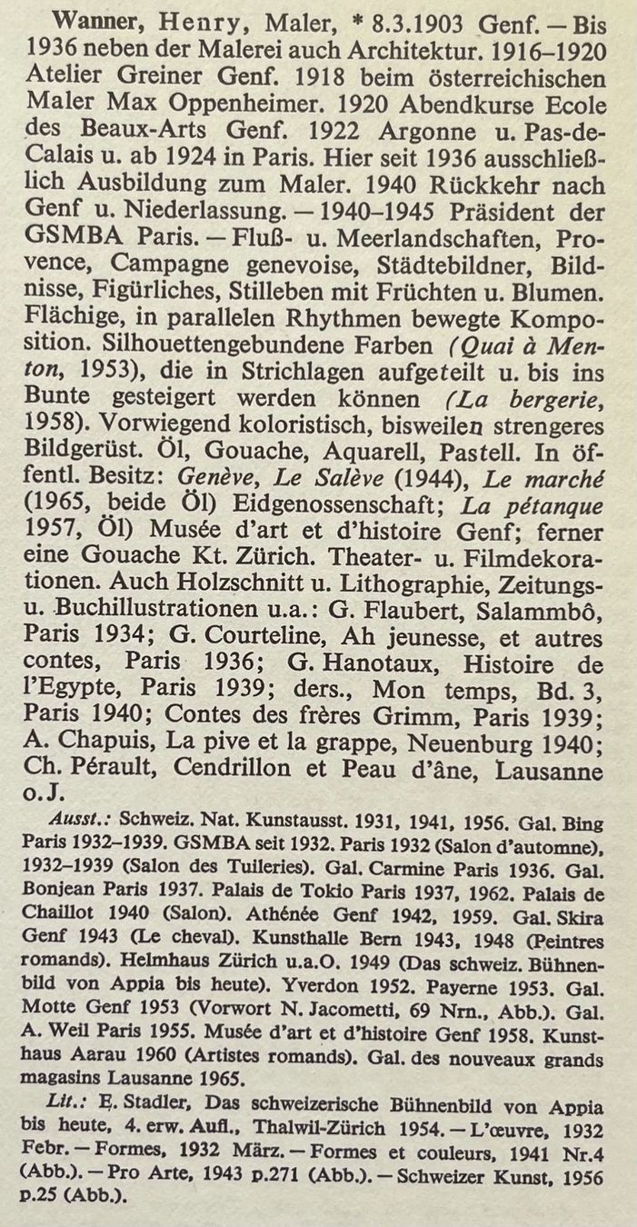 Dipinti: Wanner Henry (1903-1986) – Usato da Grosshöchstetten venduto da Perle1951 4