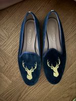 Schuhe Calitas World Damen Grösse 39.5 blau Hirsch Motiv