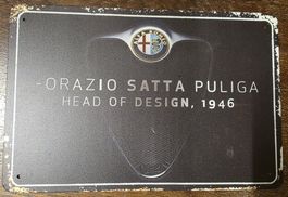 Schild Alfa Romeo Orazio Satta Puliga Head of Design 1946