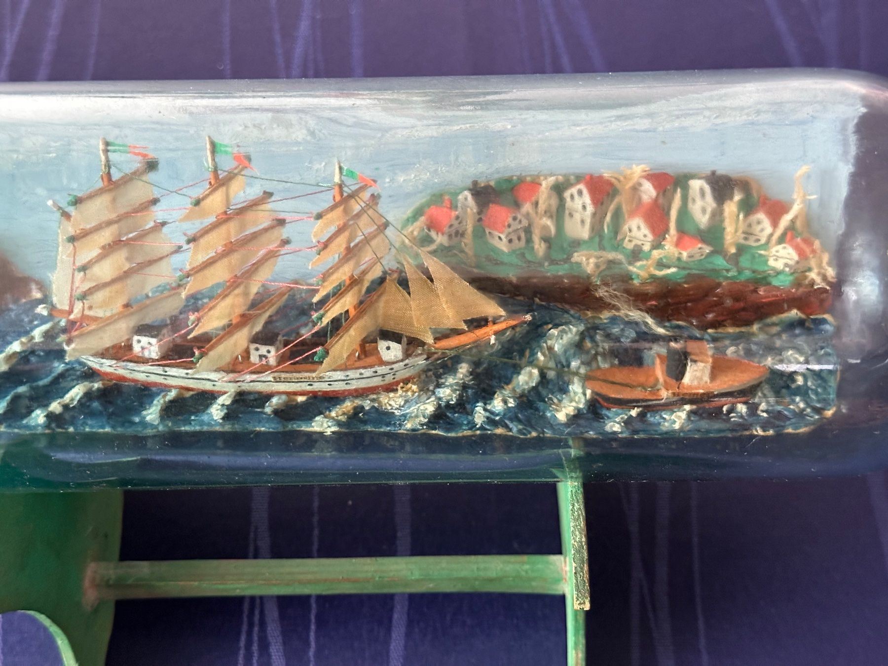 Kit di modellismo & Modellini statici: Buddelschiff / Flaschenschiff Diorama Hermine mit Schlepper – Usato da Steffisburg venduto da bwt56