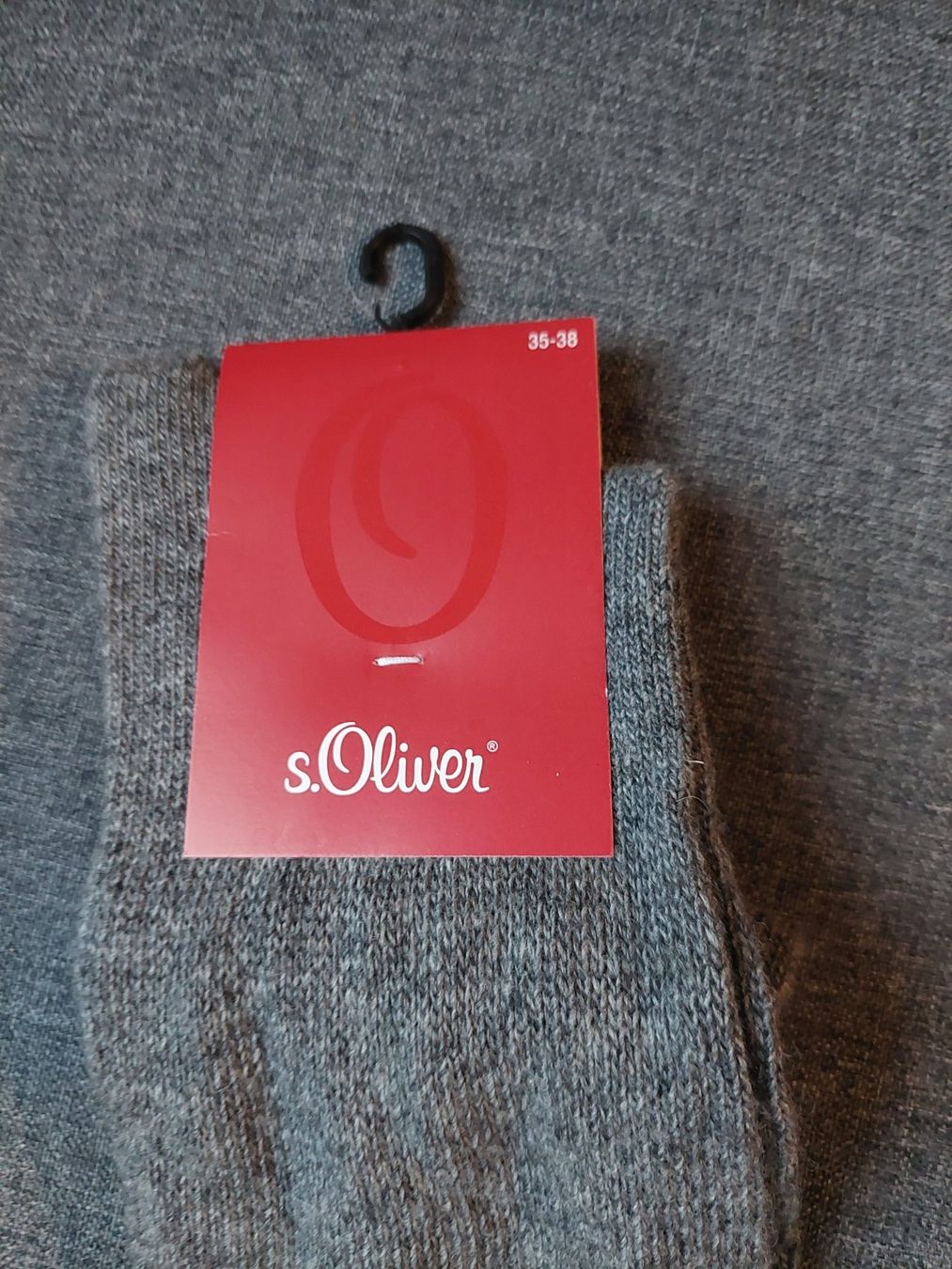 S.Oliver Calze: sOliver Overknee Strümpfe Mittelgrau Grösse 35-38 – Nuovo e nell'imballaggio originale da Beckenried venduto da Havacola 2