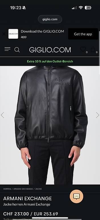 Armani Jacken: Armani Exchange Lederjacke  Schwarz – Gebraucht aus Zürich von ser_6vm2 2