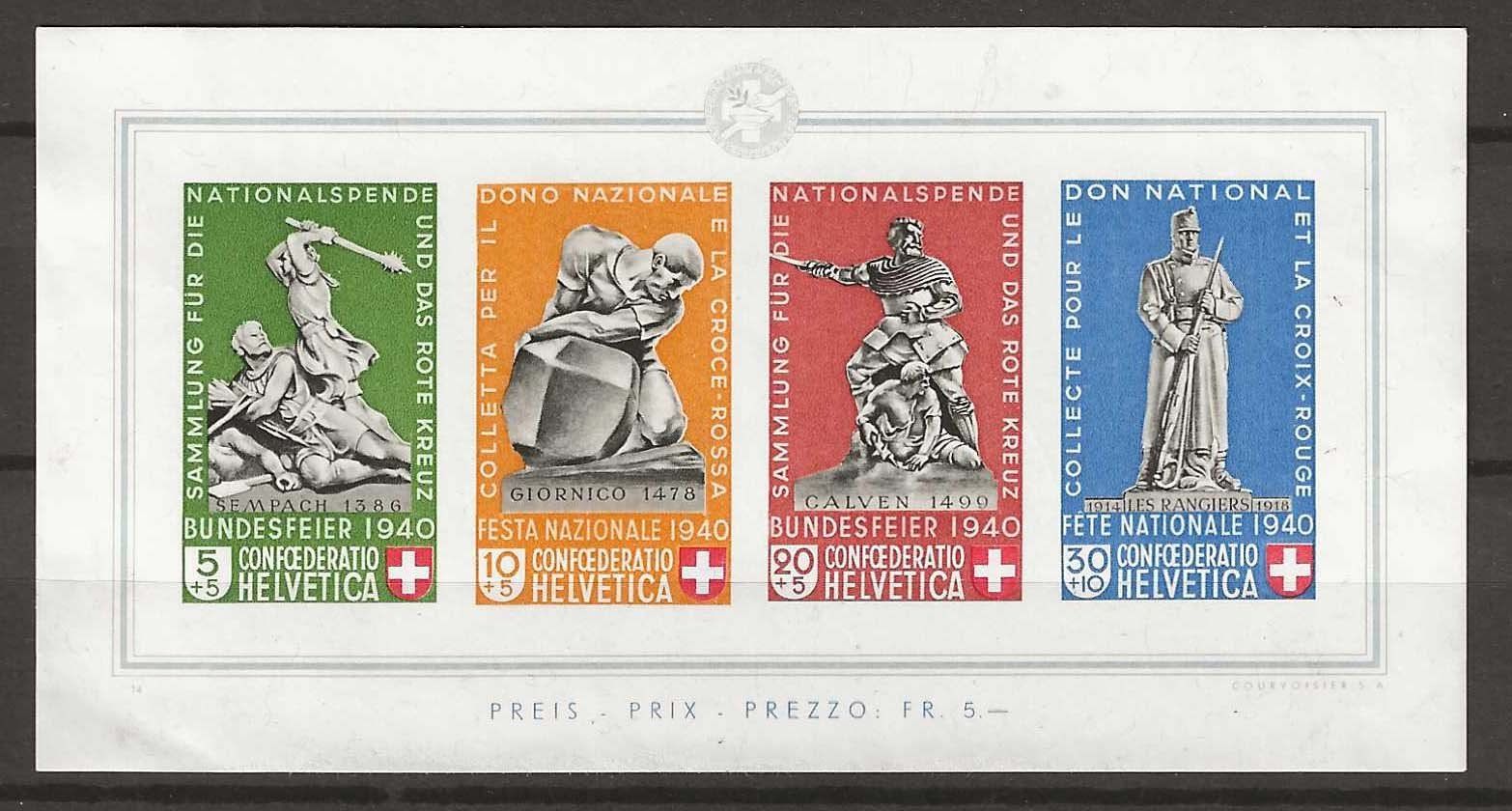 Tutti i francobolli: PP140 - Bloc Pro Patria 1940 ** – Usato da Trélex venduto da Phil_Albert