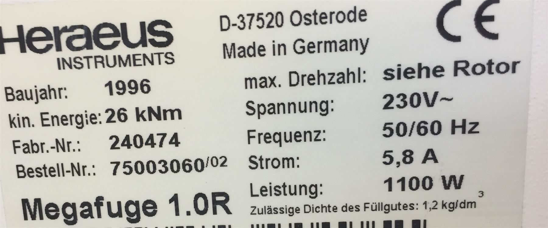 Laborzubehör: Heraeus Megafuge 1.0R, gekühlt – Gebraucht aus Niederdorf von LeptonAG_Labor 8