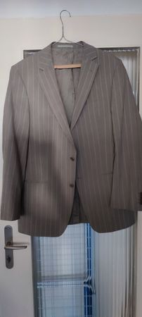Marzzotto Herren-Sommer-Sakko, Gr. 50, hellgrau gestreift