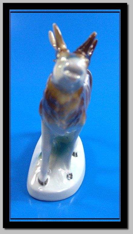Statuette: grosser röhrender Hirsch Gräfenthal GDR Germany – Difettoso da Langenthal venduto da hamster-raeumung 3