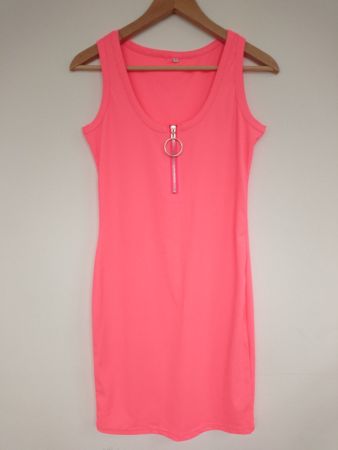 Damen Sommer Urlaub Kleid Neon Gr. S Rosa