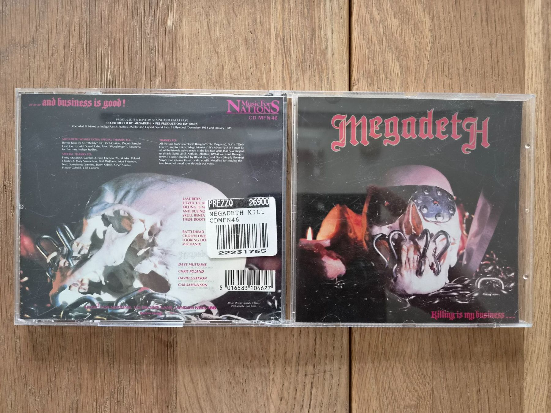 CD: CD Megadeth - Killing Is My Buisiness, 1985 – Usato da Nebikon venduto da Harley-Davidson01